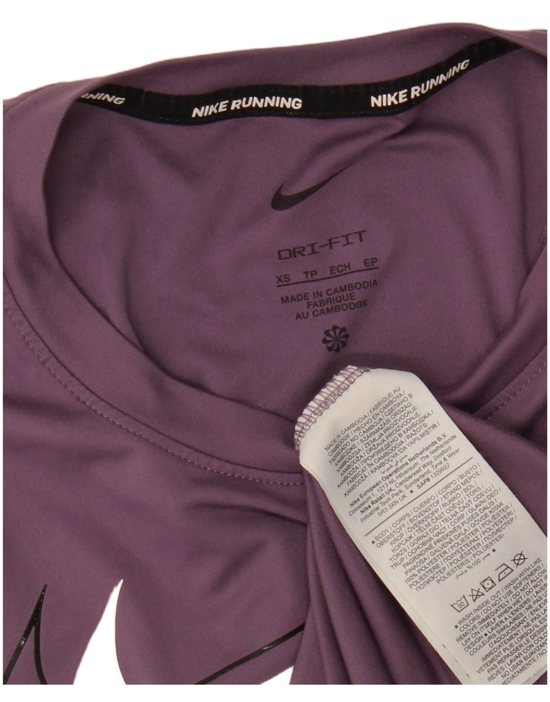 NIKE Débardeur graphique Dri Fit pour femme UK 6 XS Violet Polyester