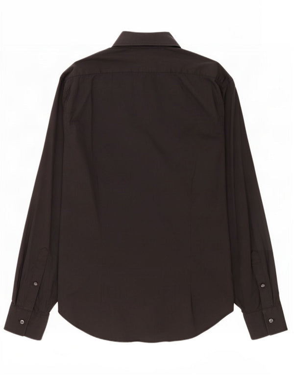 Calvin Klein Chemise slim fit pour homme Taille 41 16 Grand coton noir