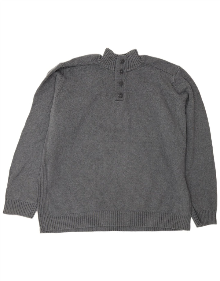 Marks & Spencer Pull bleu Harbour à col boutonné pour homme 2XL Gris