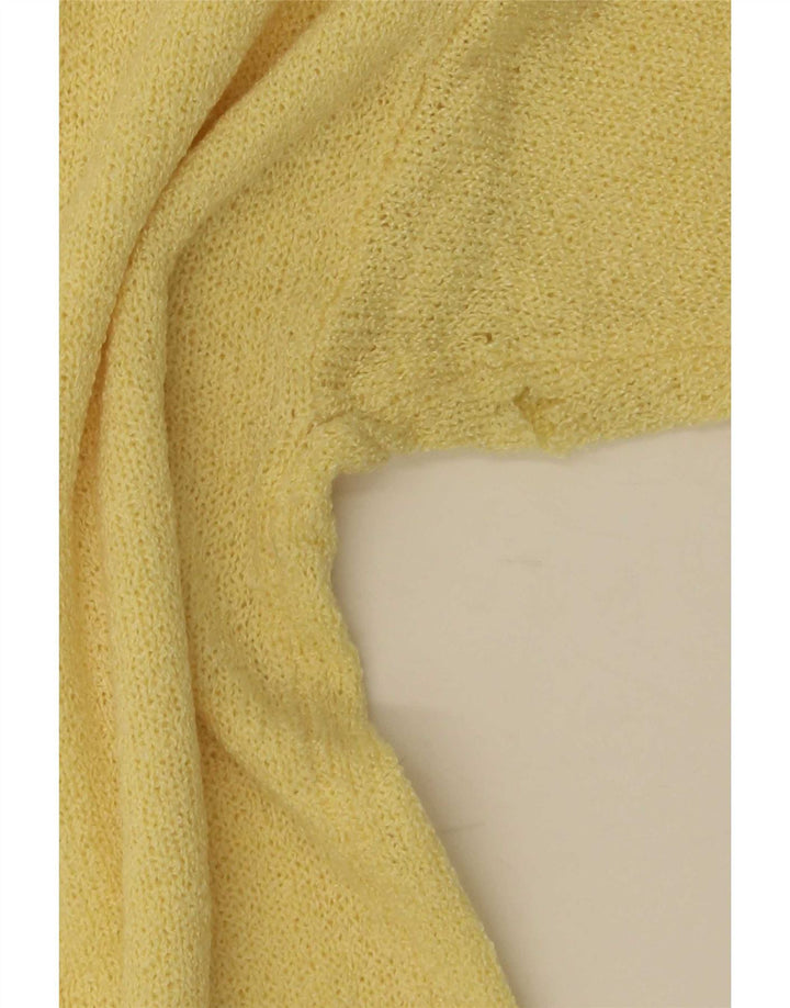 Euro Mode Pull à manches courtes et col rond pour femme IT 44 Jaune moyen