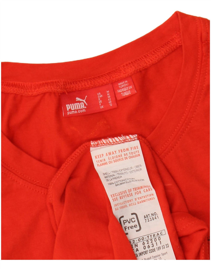 PUMA T-shirt graphique Espana pour femme UK 12 Rouge moyen Coton