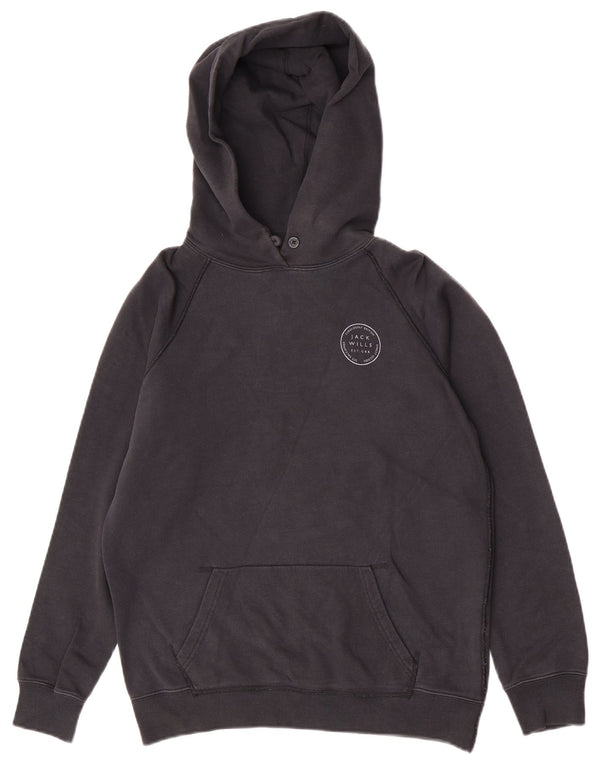 Jack Wills Pull à capuche surdimensionné pour femme UK 10 Petit coton noir