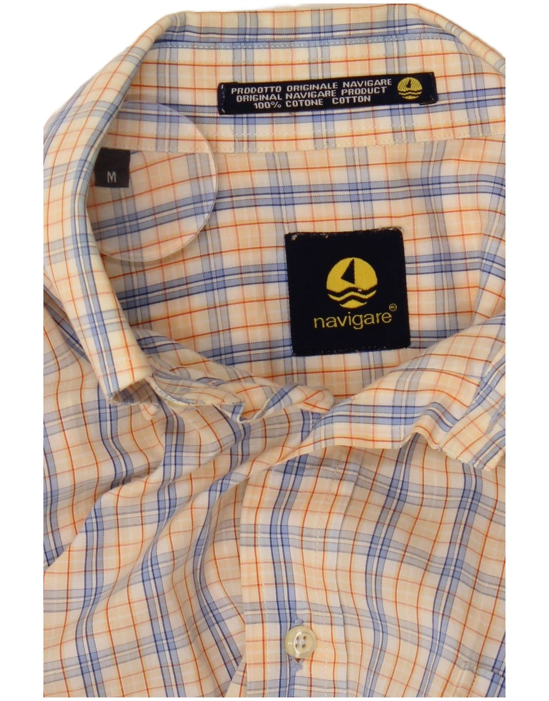 NAVIGARE Chemise Homme Coton Carreaux Jaune Moyen