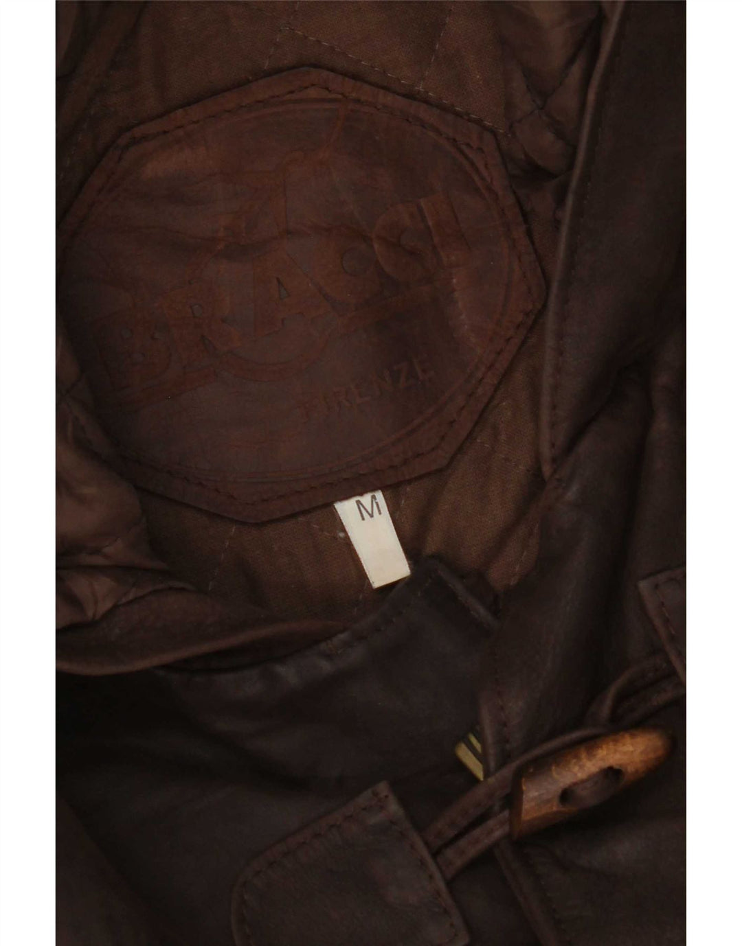 Bracci Veste en cuir à capuche pour homme UK 38 Marron moyen