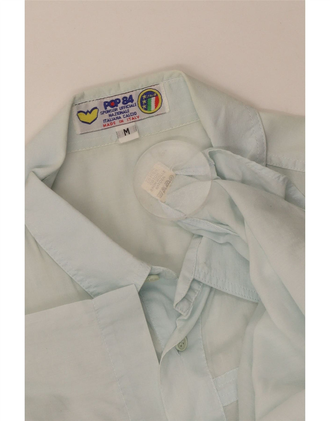 POP 84 Chemise à Manches Courtes Homme Bleu Moyen Coton