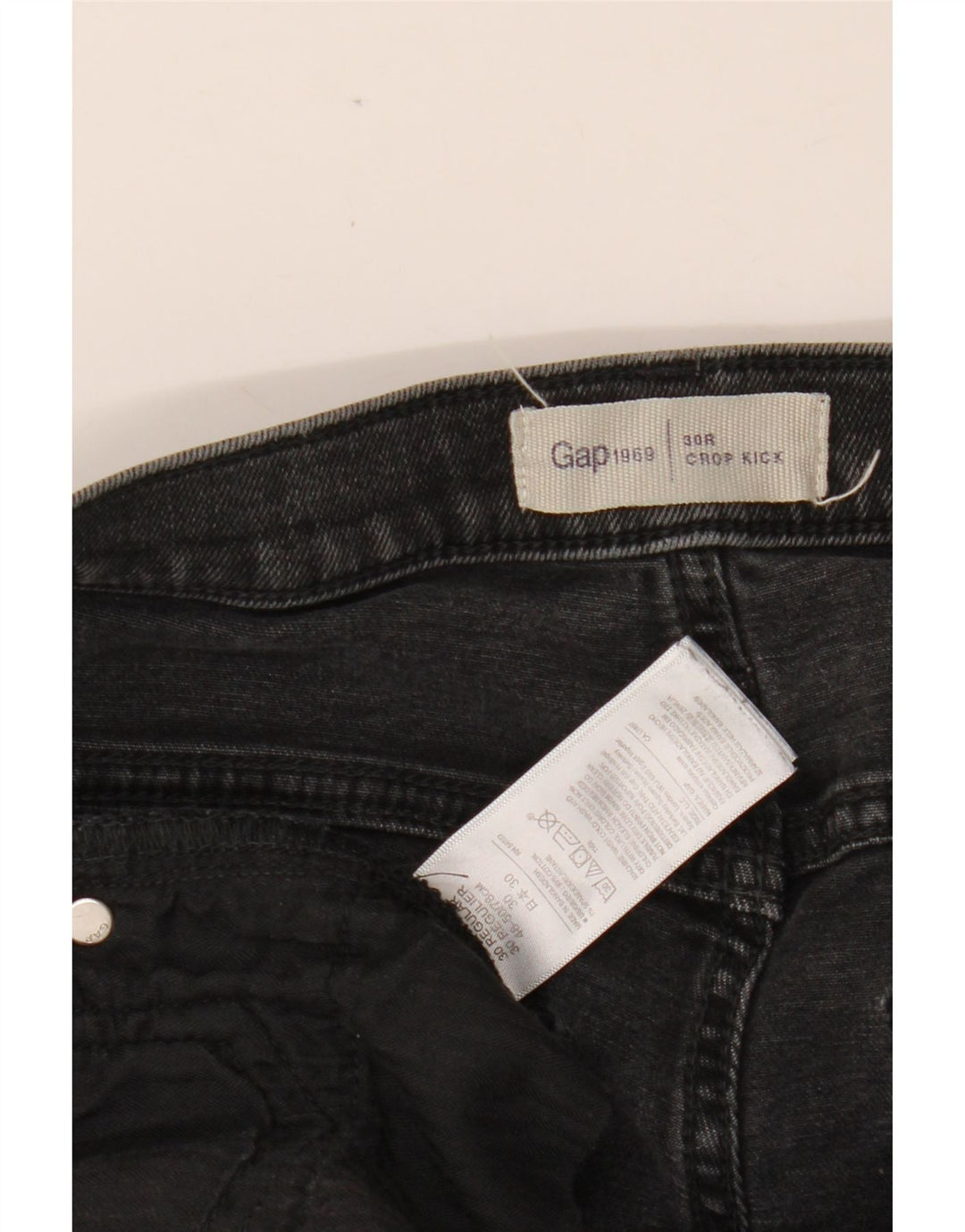 GAP Femme Kick Regular Fit Jean Court W30 L24 Gris Coton
