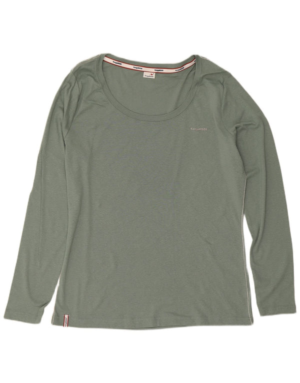 Kangaroos Top Femme Manches Longues UK 18/20 XL Vert Coton