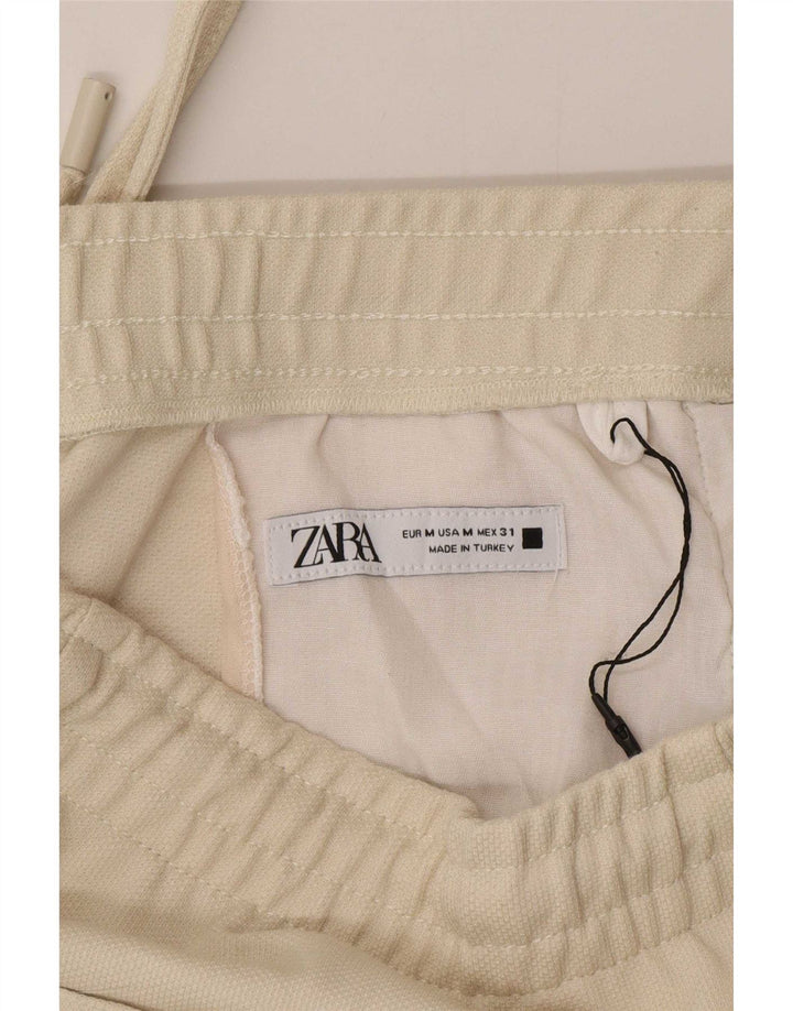 Zara Pantalon Chino Fuselé Homme Moyen W32 L30 Beige Polyester