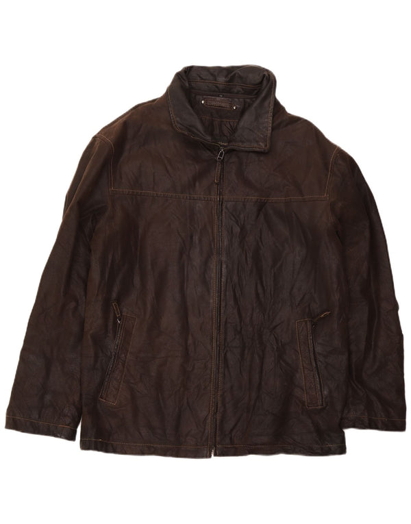 veste en cuir homme vintage UK 40 Grand Marron