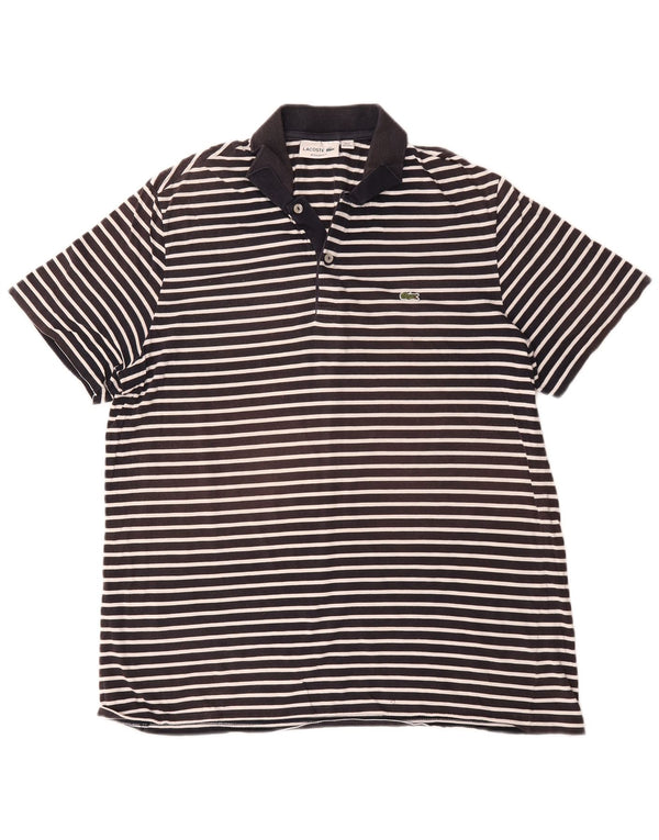 Lacoste Homme Regular Fit Polo Taille 7 2XL Bleu Marine Rayé Coton