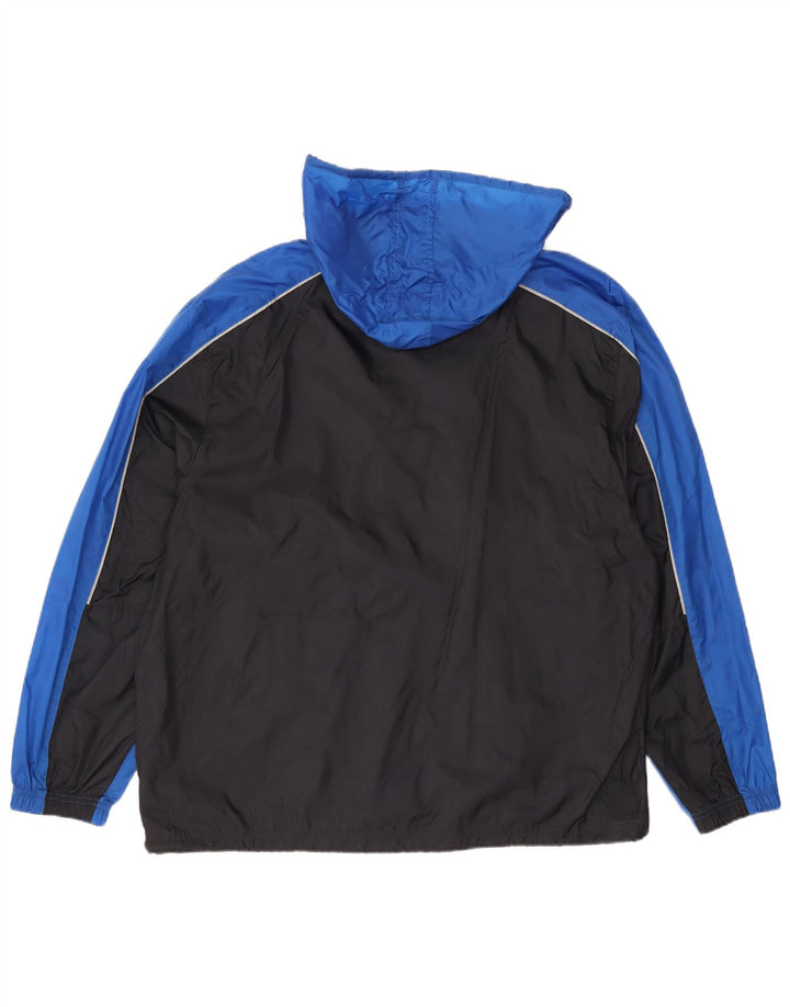 Puma Veste de pluie à capuche pour homme UK 40 Large Bleu Colorblock Nylon