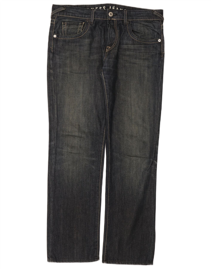 Guess Jean droit homme W36 L33 bleu coton