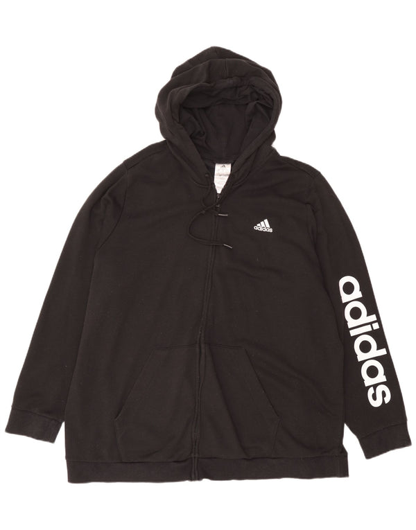 Adidas Pull à capuche zippé graphique pour femme UK 32/34 4XL Coton noir