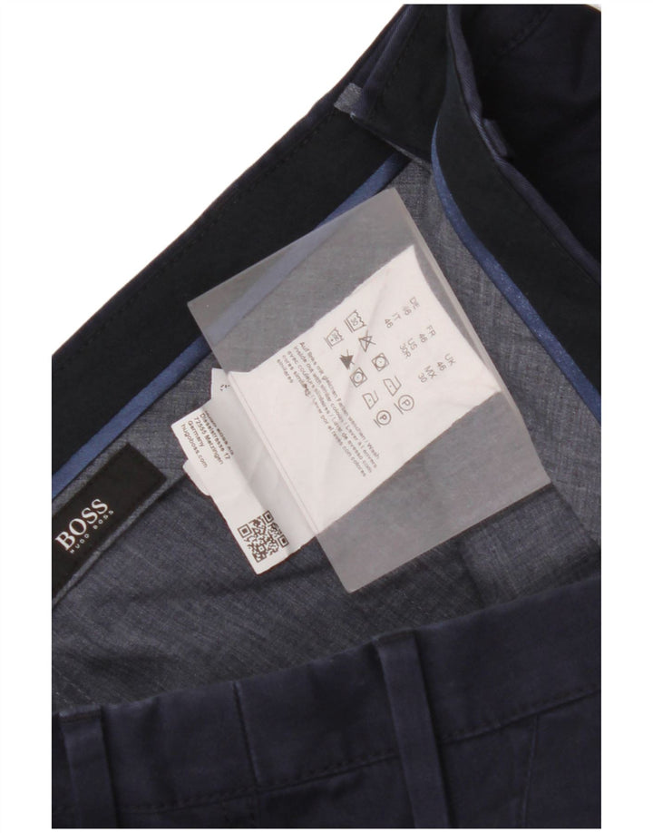 HUGO BOSS Pantalon Chino Slim Homme IT 46 Small W32 L32 Bleu Marine Coton