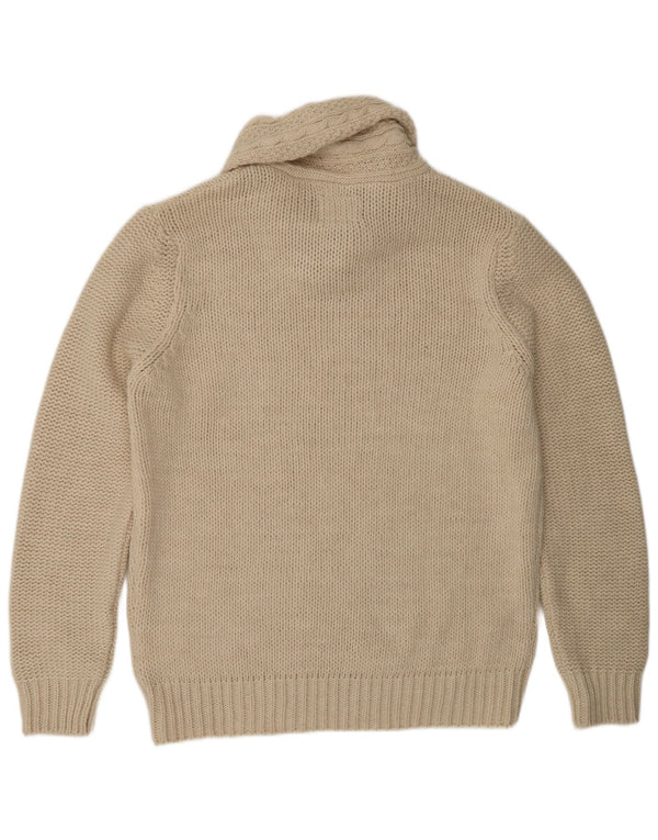 Angelo Litrico Pull Col Châle Homme XL Beige Acrylique