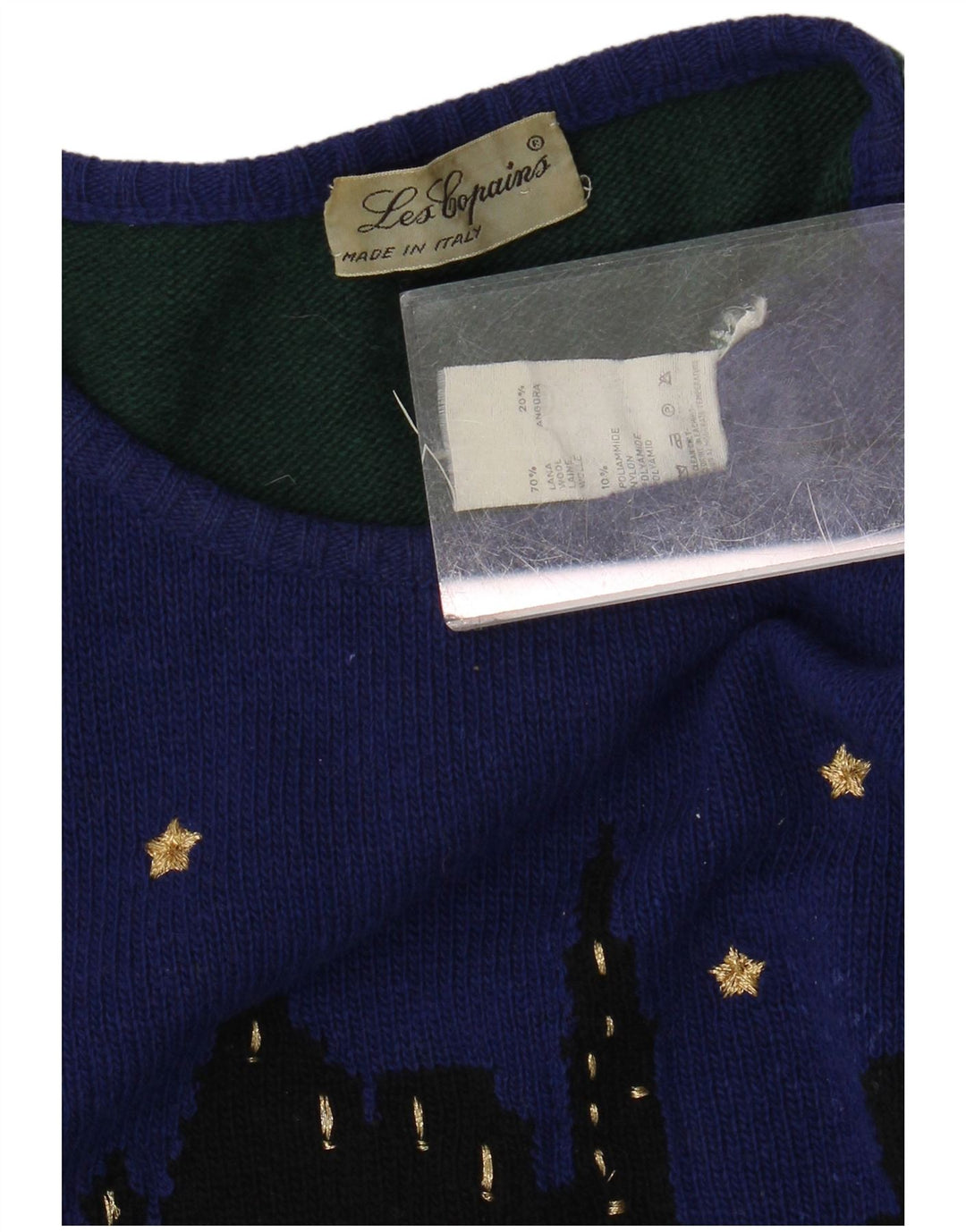 LES COPAINS Pull ras du cou pour femme UK 18 XL Vert Colourblock