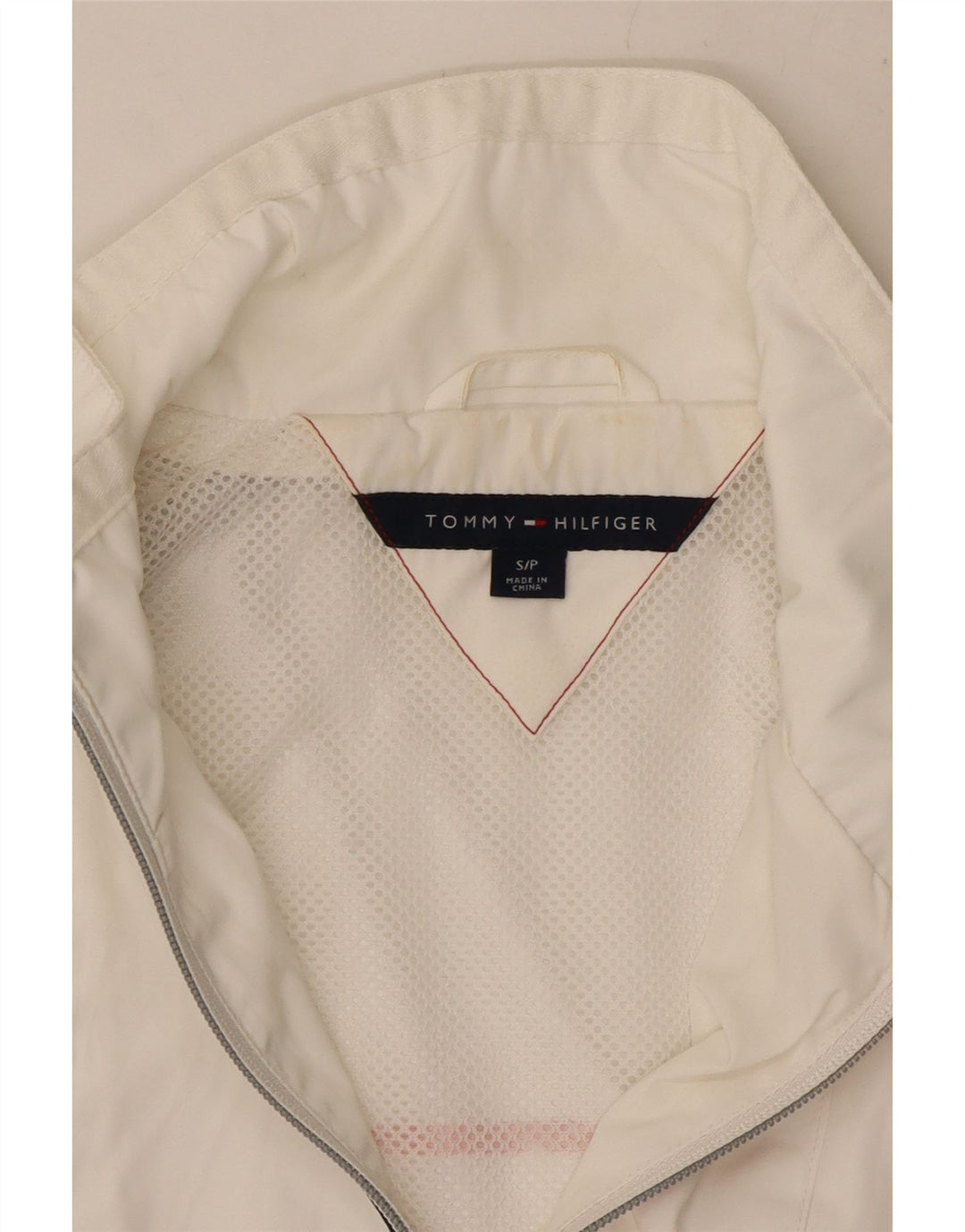 TOMMY HILFIGER Veste de survêtement graphique pour femme UK 10 Small Blanc