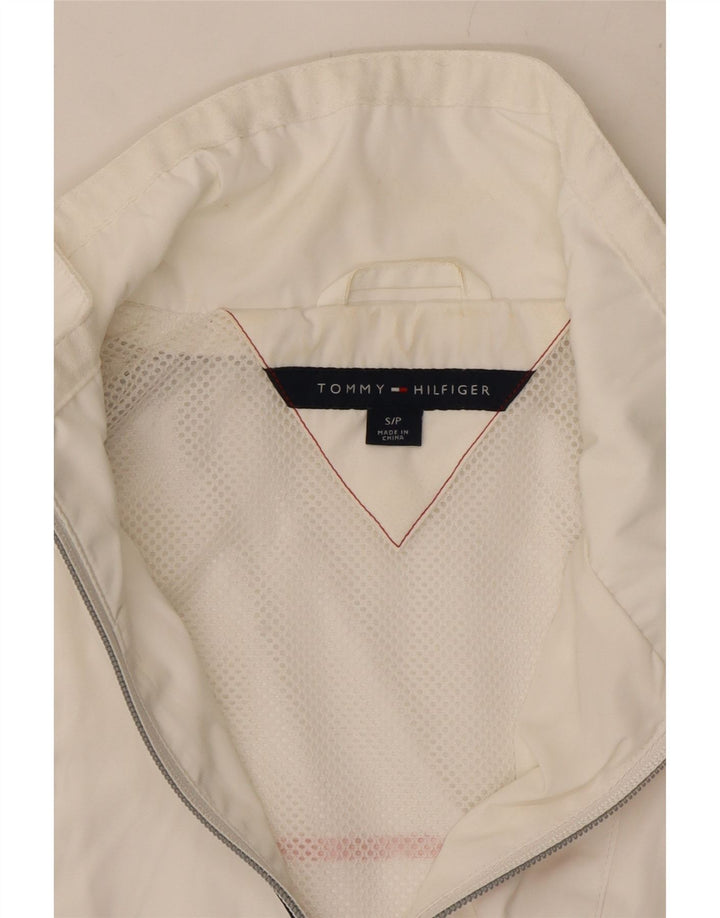 TOMMY HILFIGER Veste de survêtement graphique pour femme UK 10 Small Blanc