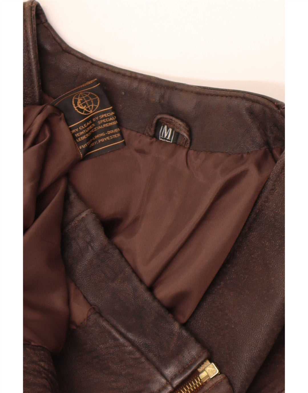 gilet en cuir homme vintage UK 38 Brun moyen