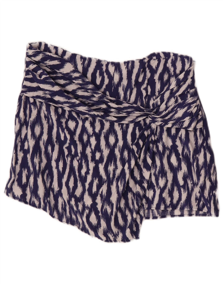 Zara Femme Jupe-short Large W30 Violet Ikat Viscose