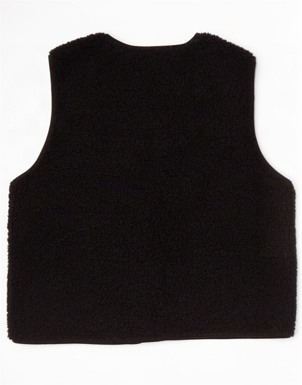 Zara Gilet polaire surdimensionné pour femme UK 10 Small Noir Polyester