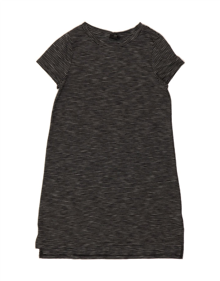 MOSSIMO Womens T-Shirt Dress UK 10 Small Black Pinstripe Polyester Vintage Mossimo and Second-Hand Mossimo from Messina Hembry 