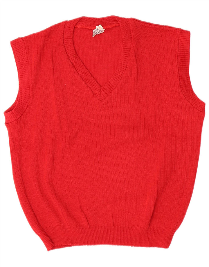 vintage Femme Gilet Débardeur EU 46 XL Rouge