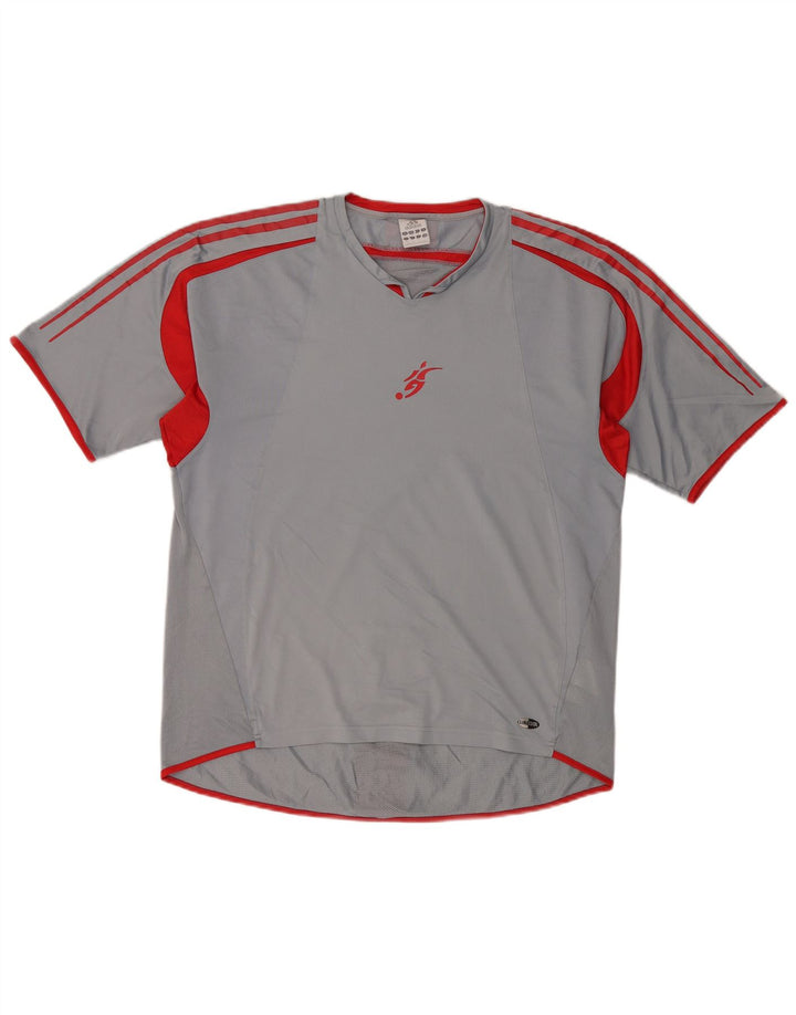 Adidas T-Shirt Climacool Homme Gris Moyen Polyester Colorblock