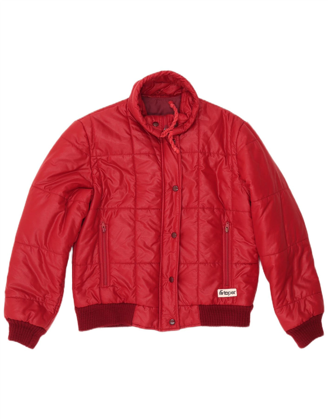 VINTAGE Veste rembourrée femme EU 40 Rouge moyen