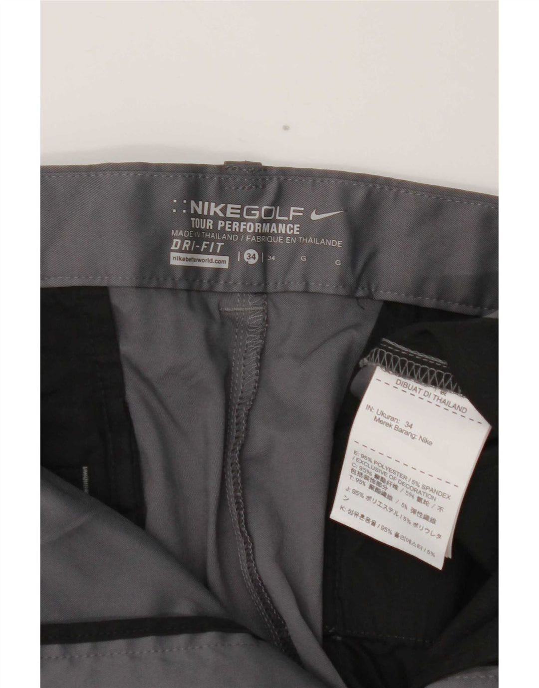 Nike Short chino Dri Fit W34 pour homme en polyester gris Taille L