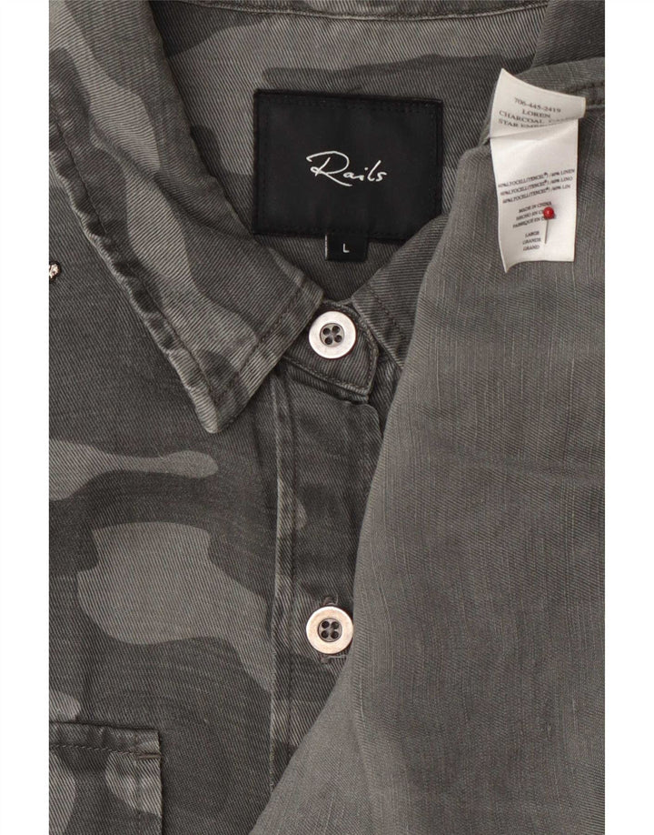 Rails Chemise en Jean Femme Large Gris Camouflage Lyocell