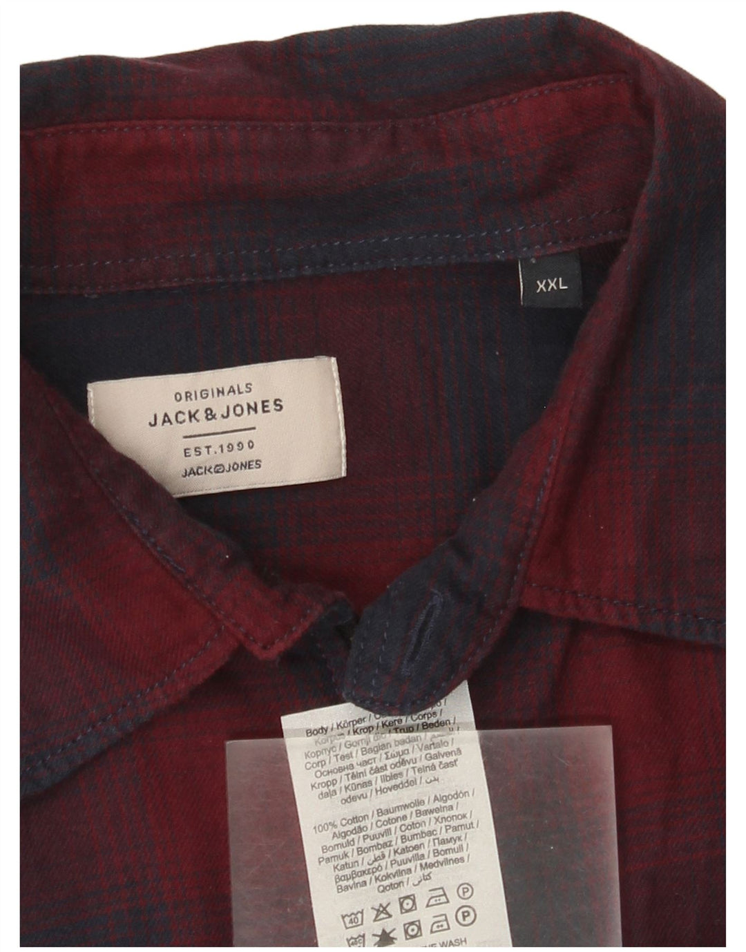 Jack & Jones Chemise en flanelle pour homme 2XL Rouge à carreaux en coton