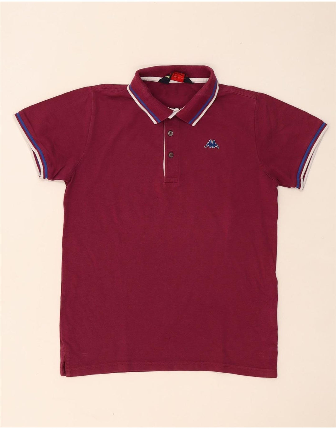 KAPPA Polo Homme Petit Bordeaux Coton