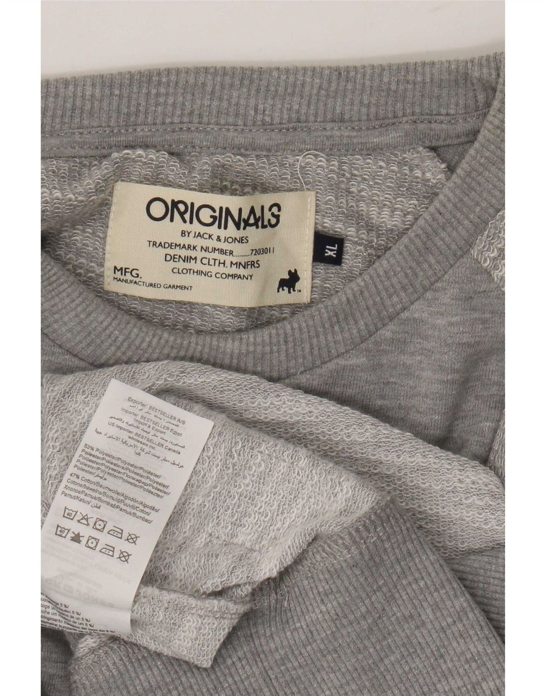 Jack & Jones Sweat-Shirt Homme XL Gris Moucheté Polyester