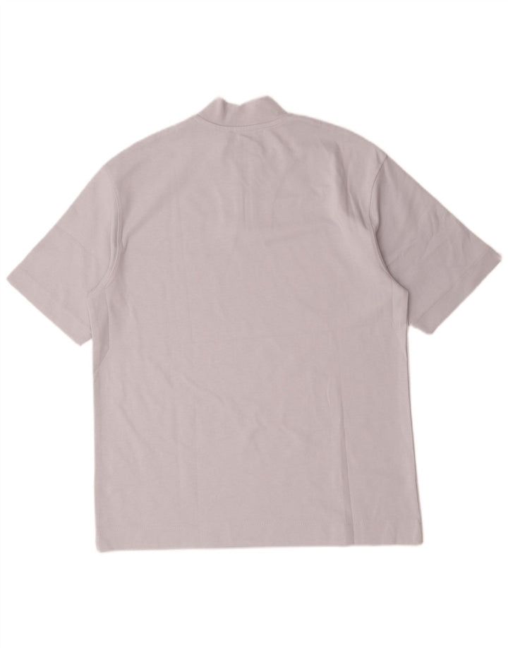 Zara Homme T-Shirt À Col Zippé Bleu Moyen Coton