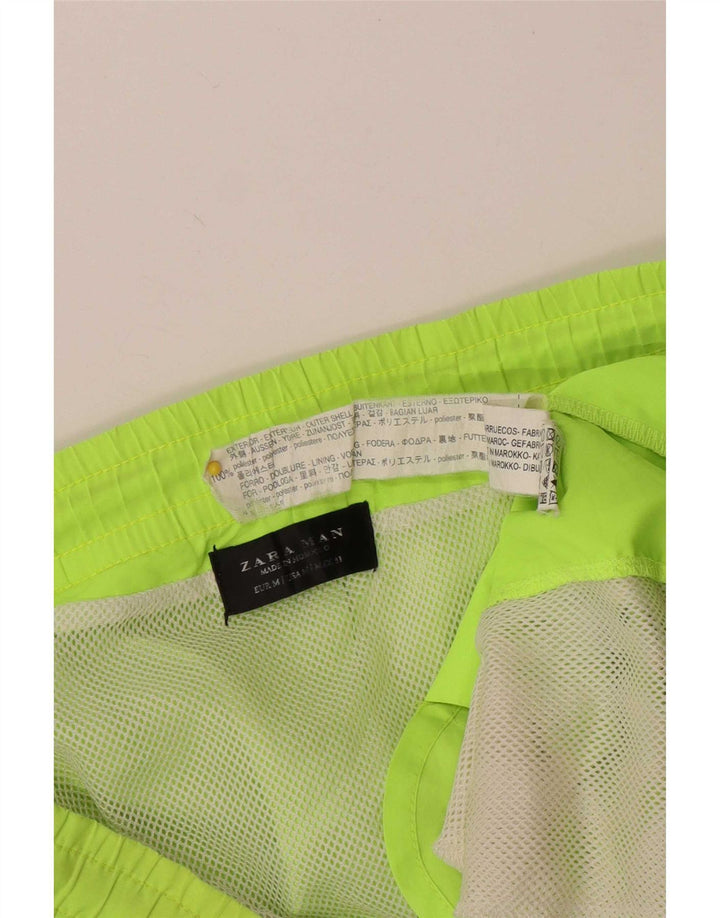 Zara Short De Bain Homme Vert Moyen Polyester
