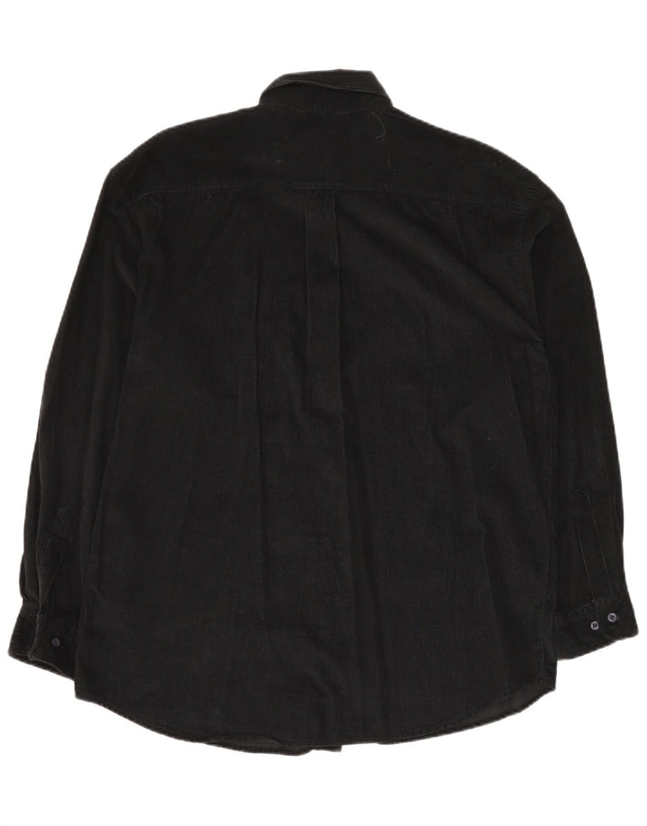 STONE HARBOUR Chemise en velours côtelé pour homme en coton noir moyen