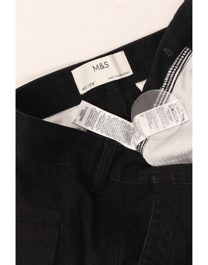 Marks & Spencer Pantalon Cargo Slim Homme W40 L29 Coton Noir