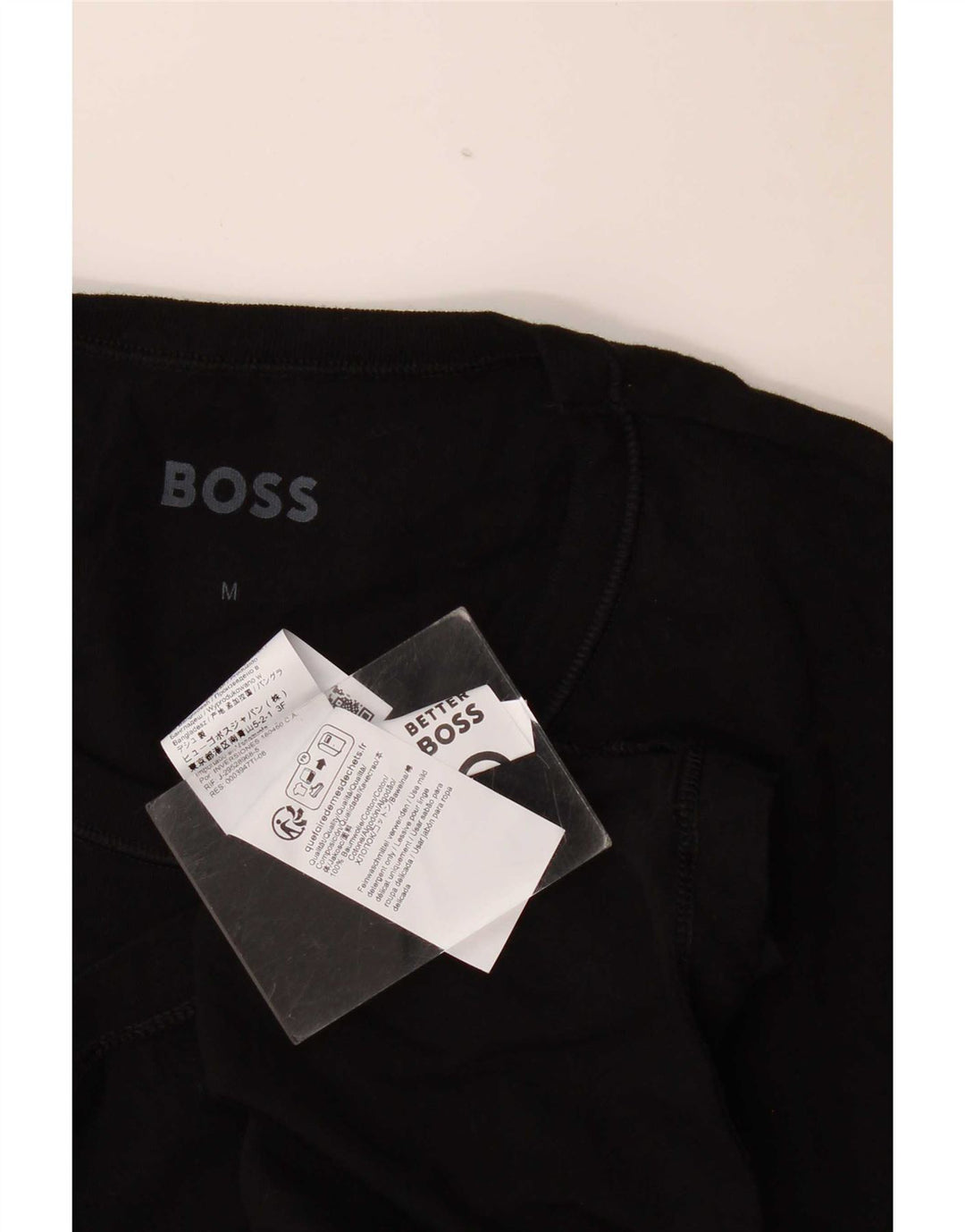 HUGO BOSS T-shirt slim fit en coton noir moyen |