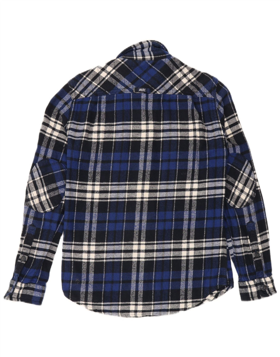 SUPERDRY Chemise Flanelle Homme Petit Carreau Bleu Coton