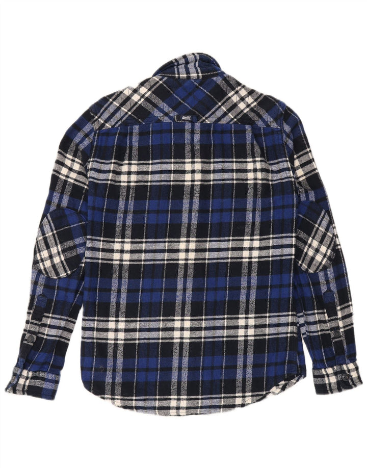 SUPERDRY Chemise Flanelle Homme Petit Carreau Bleu Coton