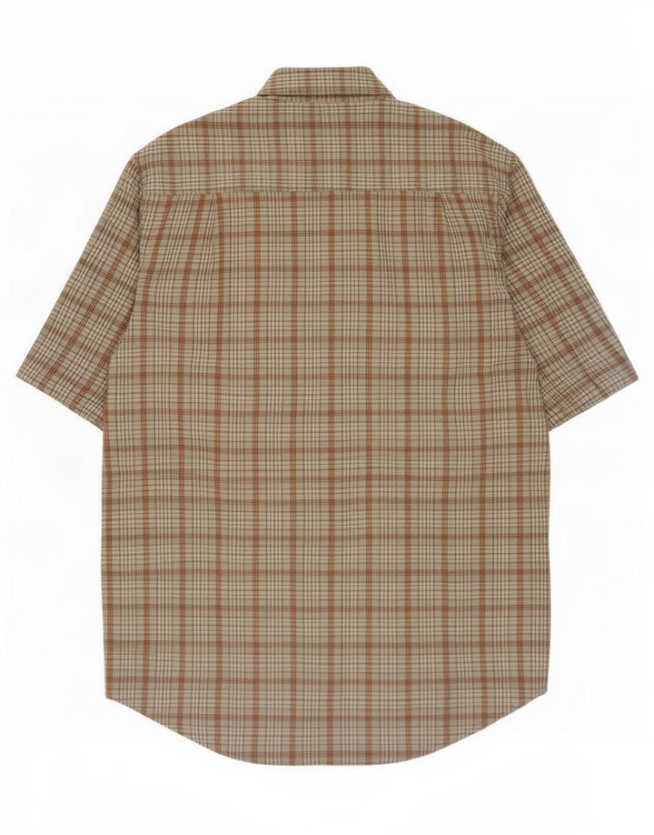 Timberland Chemise à Manches Courtes Homme Gris Moyen Carreaux Coton