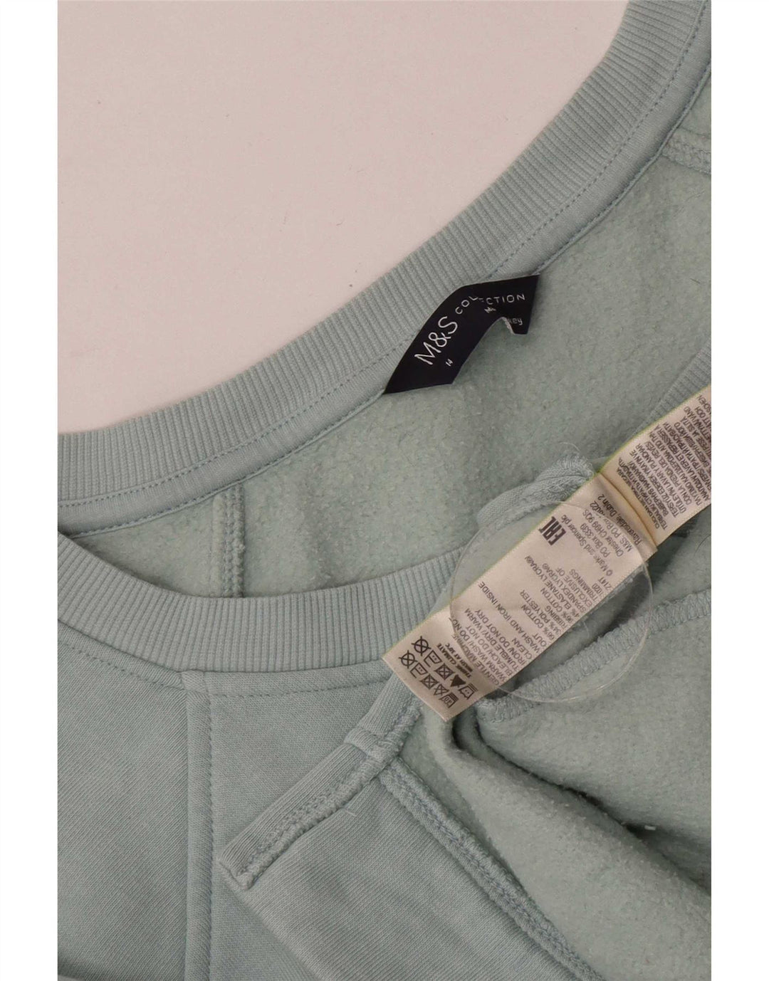 Marks & Spencer Sweat-shirt long pour femme UK 14 Bleu moyen Coton