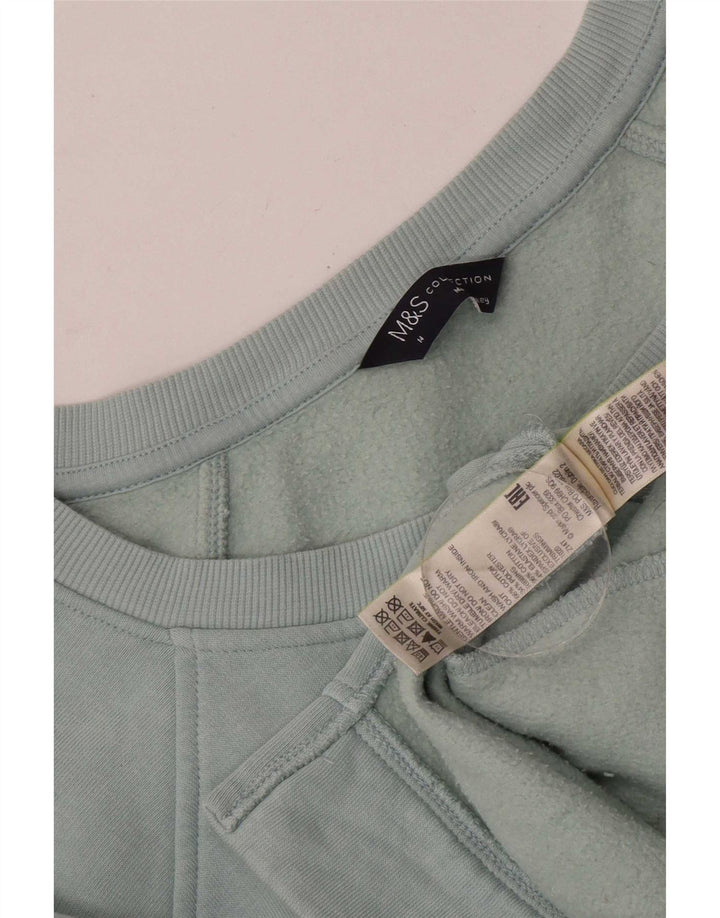Marks & Spencer Sweat-shirt long pour femme UK 14 Bleu moyen Coton