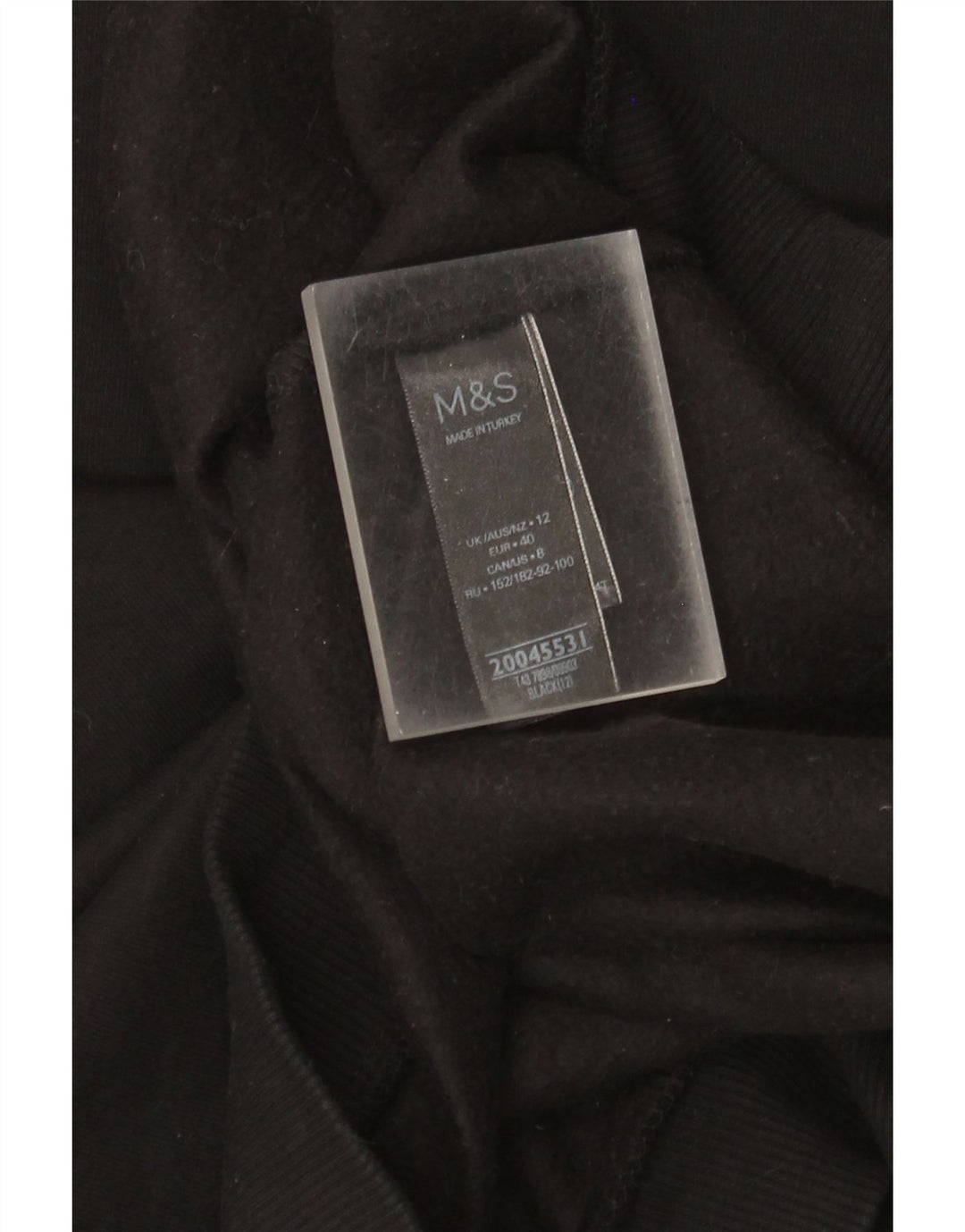 Marks & Spencer Sweat-shirt pour femme UK 12 en coton noir moyen