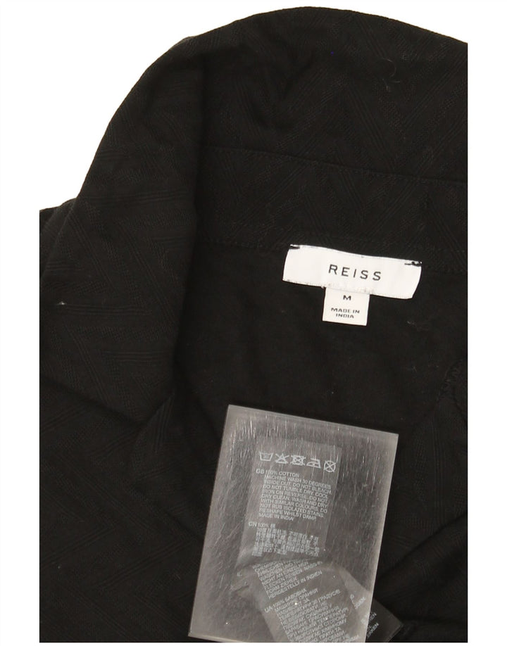 Reiss Chemise Homme Noir Moyen Géométrique Coton