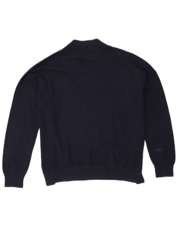 Marks & Spencer Pull surdimensionné à col en V pour femme Bleu marine moyen
