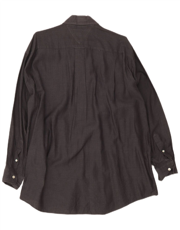 Tommy Hilfiger Chemise homme Taille 16 1/2 Grand coton à chevrons gris