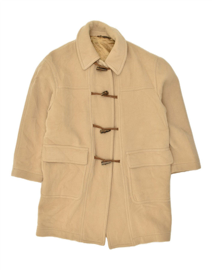 VINTAGE Womens Duffle Coat UK 16 Large Beige Chevron Vintage Vintage and Second-Hand Vintage from Messina Hembry 