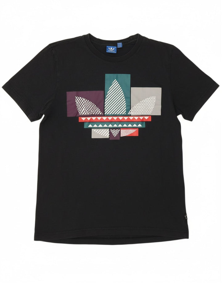 ADIDAS Mens Graphic T-Shirt Top Medium Black Cotton